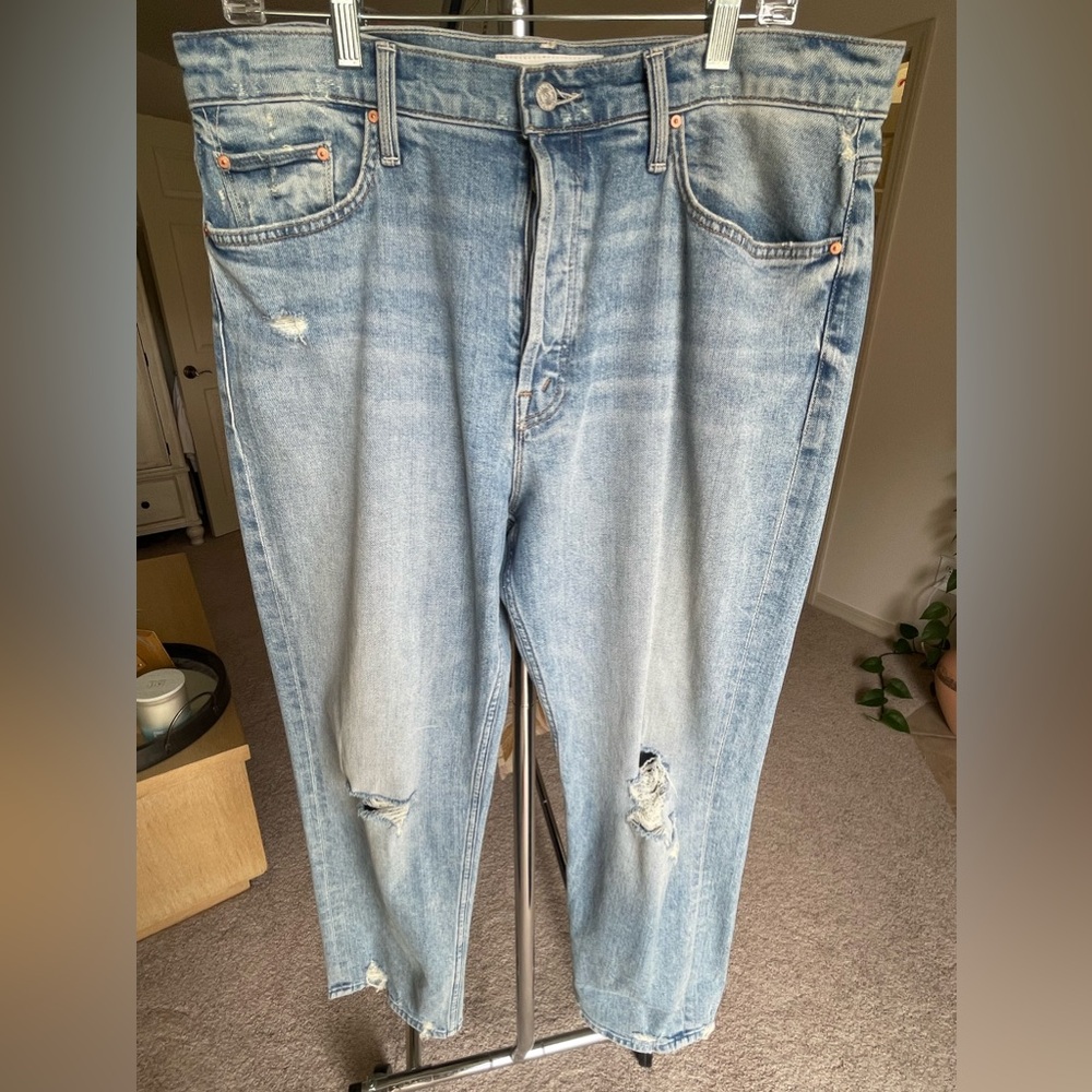 MOTHER button fly straight leg jeans